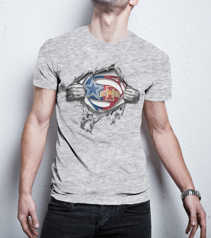 Cowboys Iowa State Cyclones Superman Logo Mashup T-Shirt