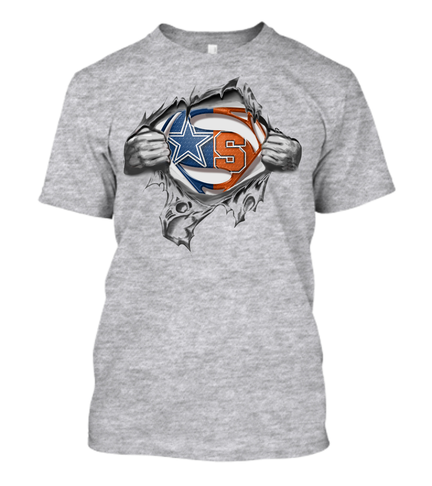 Cowboys Syracuse Orange Superman Logo Tear T-Shirt