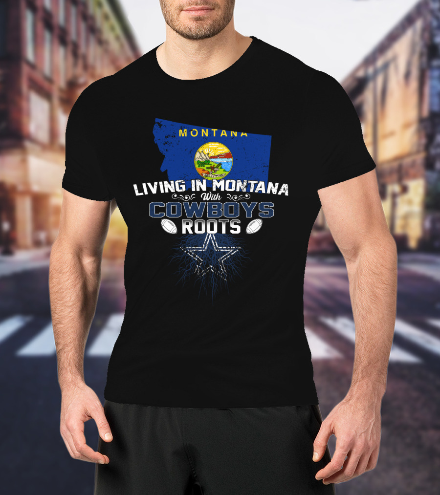Montana Living With Cowboys Roots Star T-Shirt