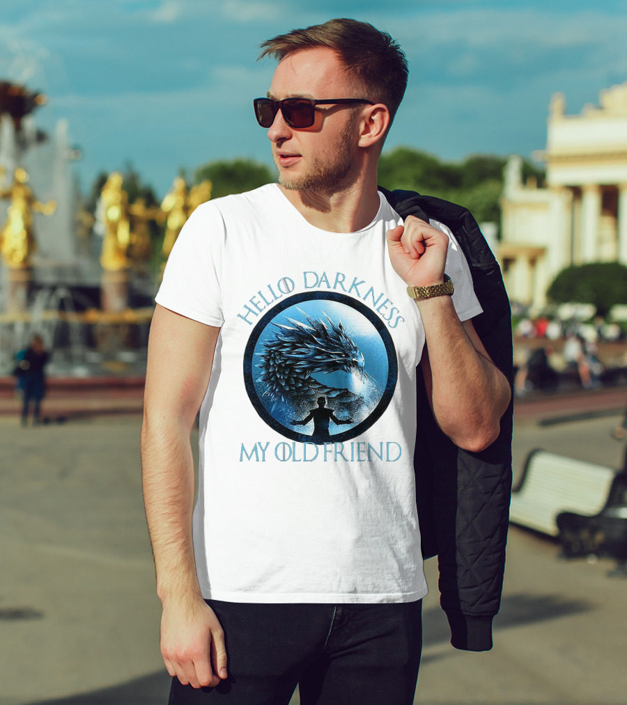 Hello Darkness My Old Friend Night King Dragon Fantasy T-Shirt
