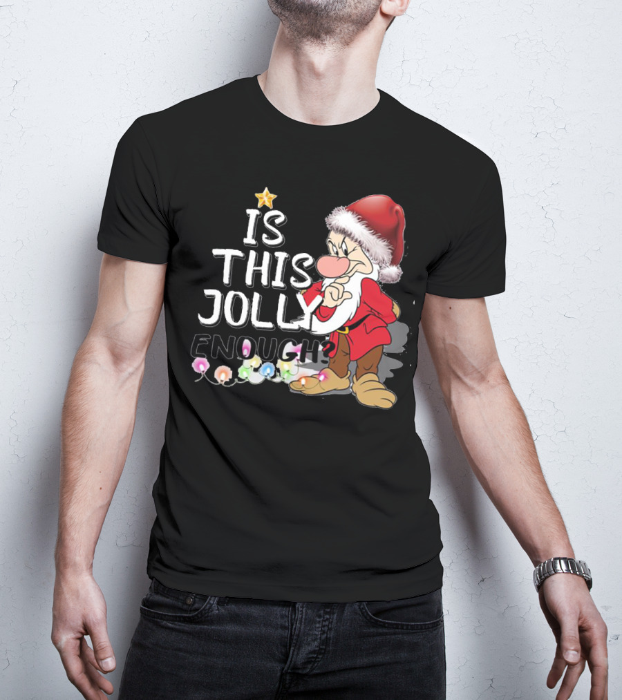 Grumpy Santa Is This Jolly Enough With Festive Lights T-Shirt