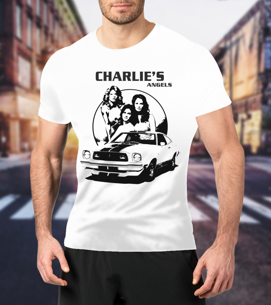 CHARLIE'S ANGELS Retro Classic Car And Trio T-Shirt