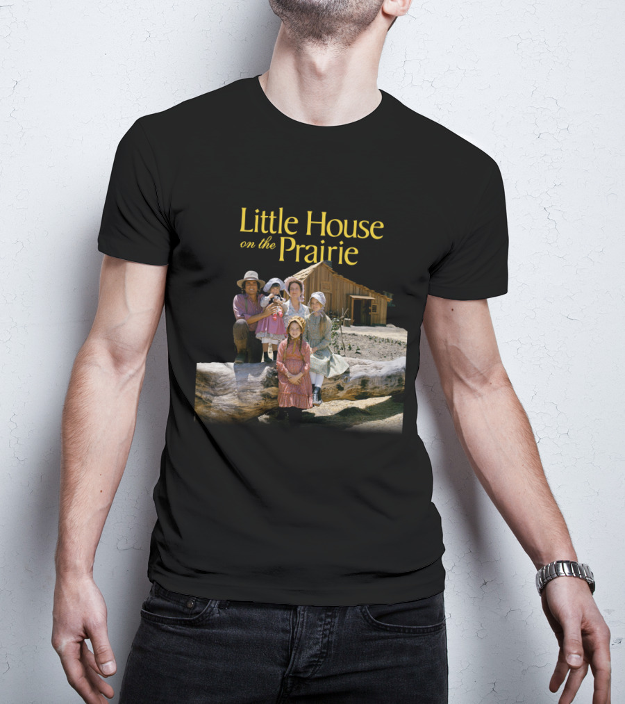 Little House On The Prairie Family In Rustic Homestead Setting T-Shirt
