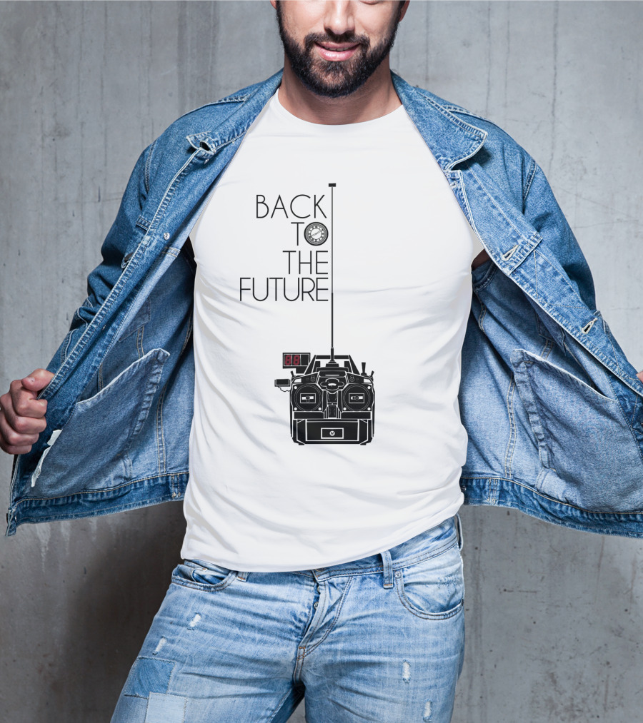 Back To The Future Time Machine Graphic With Clock And DeLorean T-Shirt