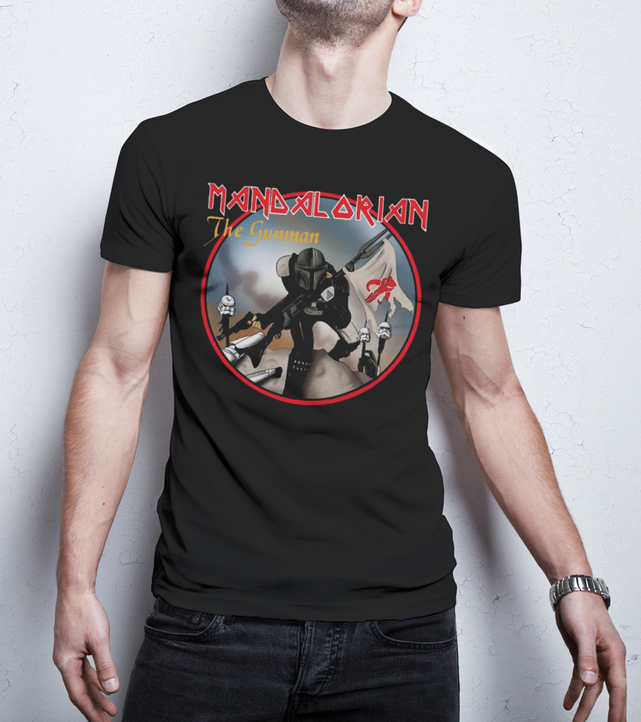 Mandalorian The Gunman Warrior With Imperial Helmets And Banner T-Shirt