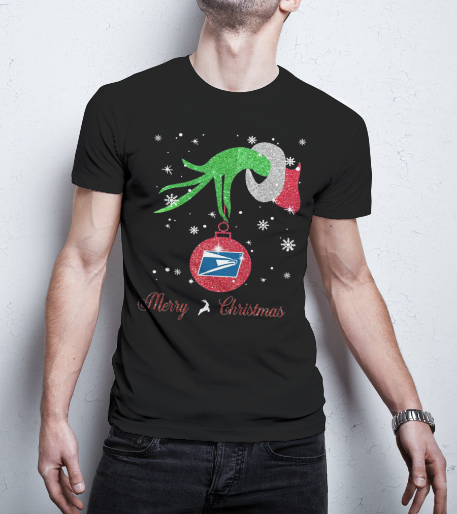 Merry Christmas Grinch Holding USPS T-Shirt