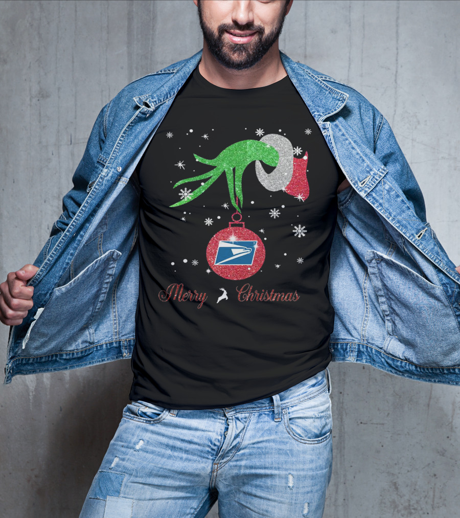 Merry Christmas Grinch Holding USPS T-Shirt