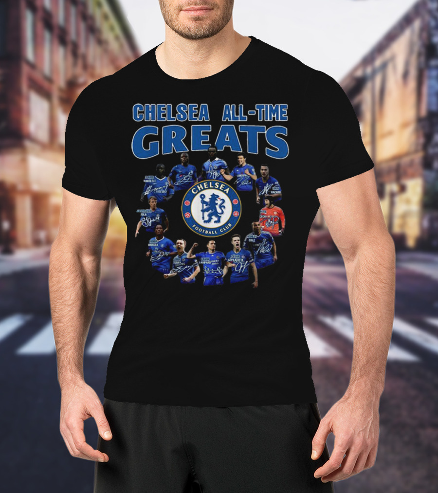 Chelsea All-Time Greats Players Signatures Chelsea Football Club T-Shirt