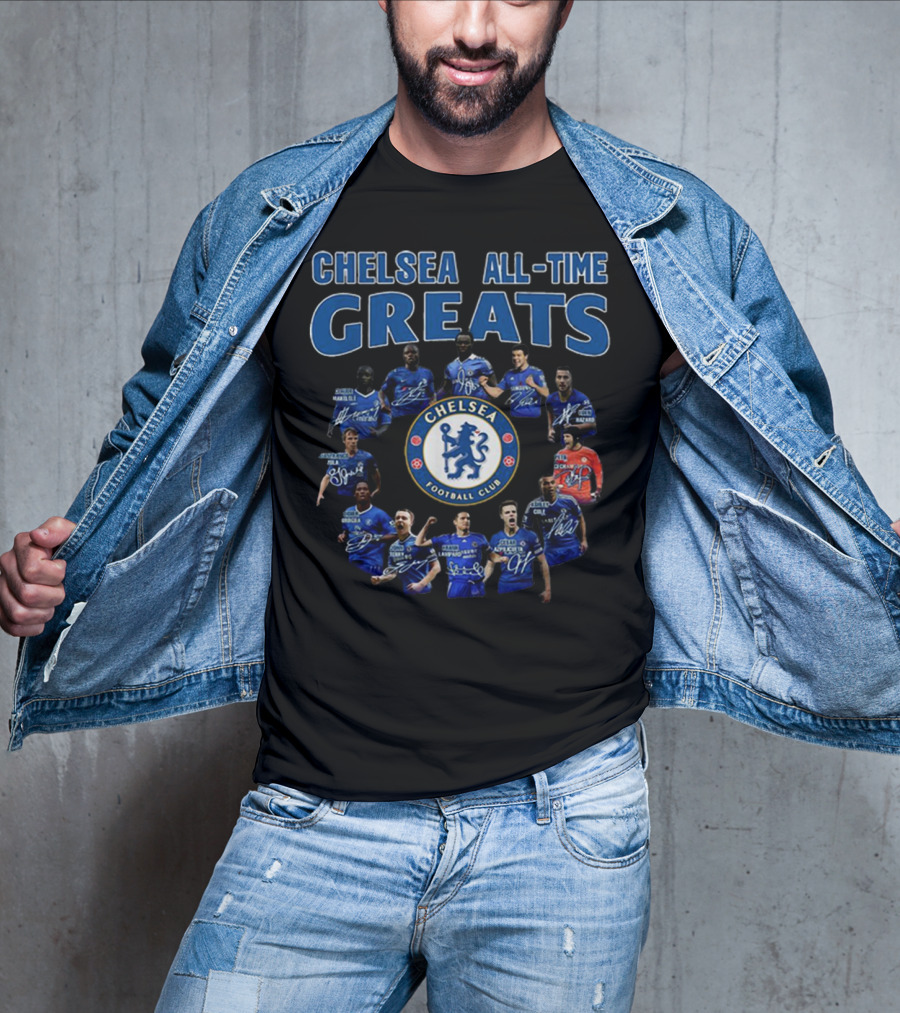 Chelsea All-Time Greats Players Signatures Chelsea Football Club T-Shirt