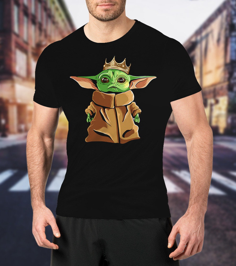 The Mandalorian Baby Yoda King Wearing Crown T-Shirt