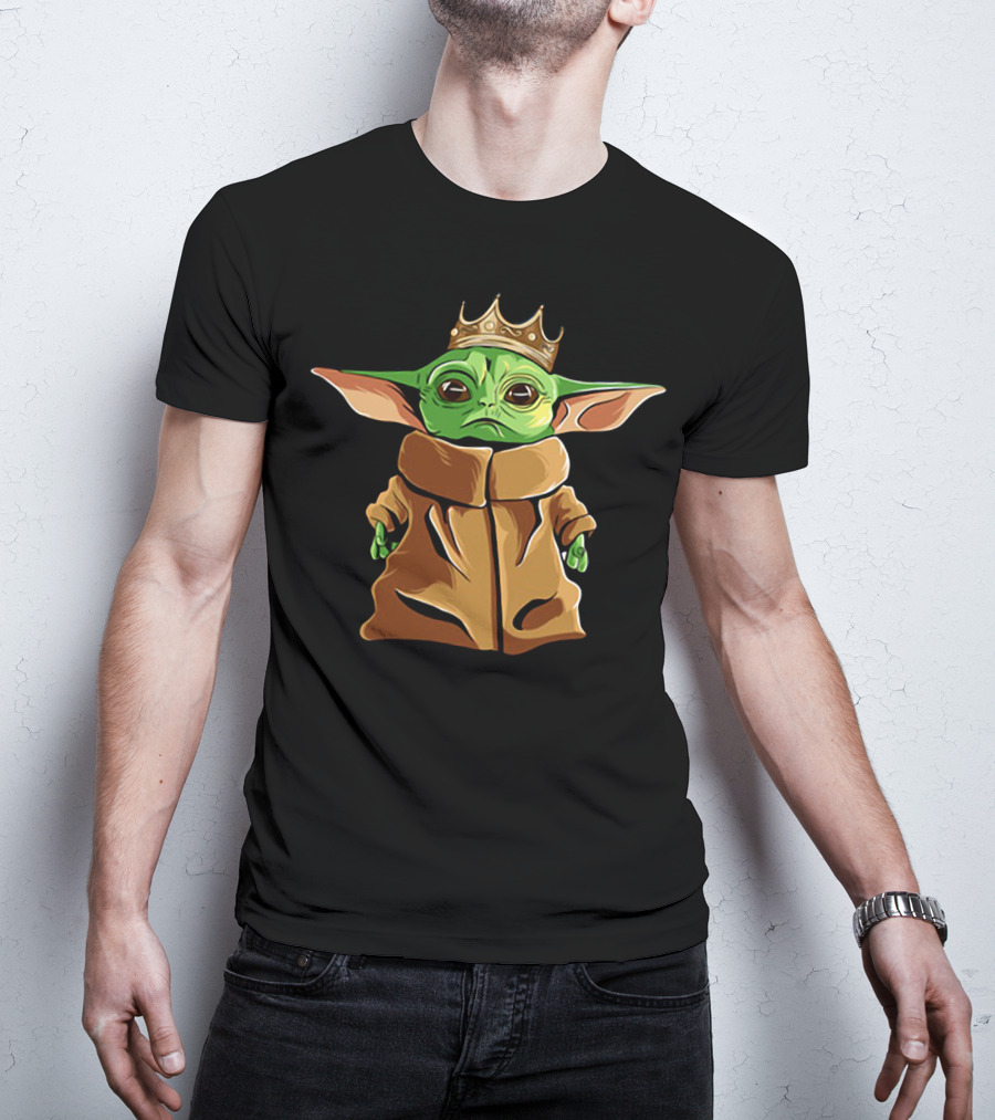 The Mandalorian Baby Yoda King Wearing Crown T-Shirt