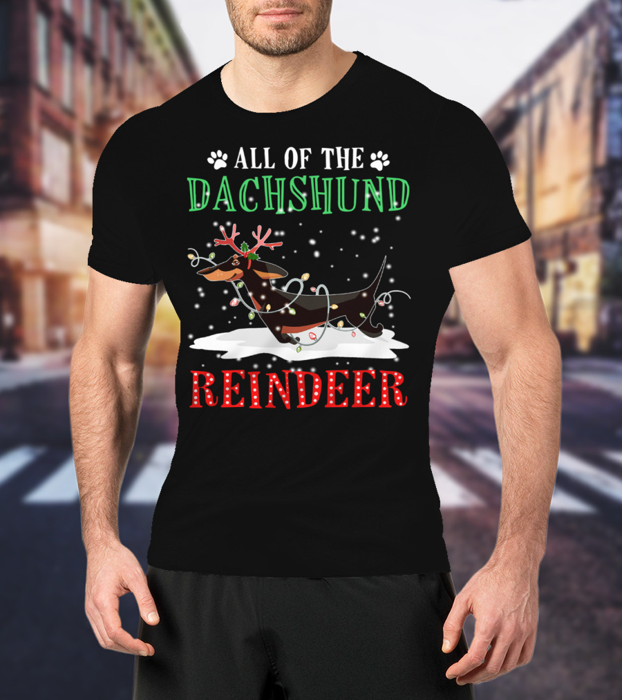 All Of The Dachshund Reindeer T-Shirt