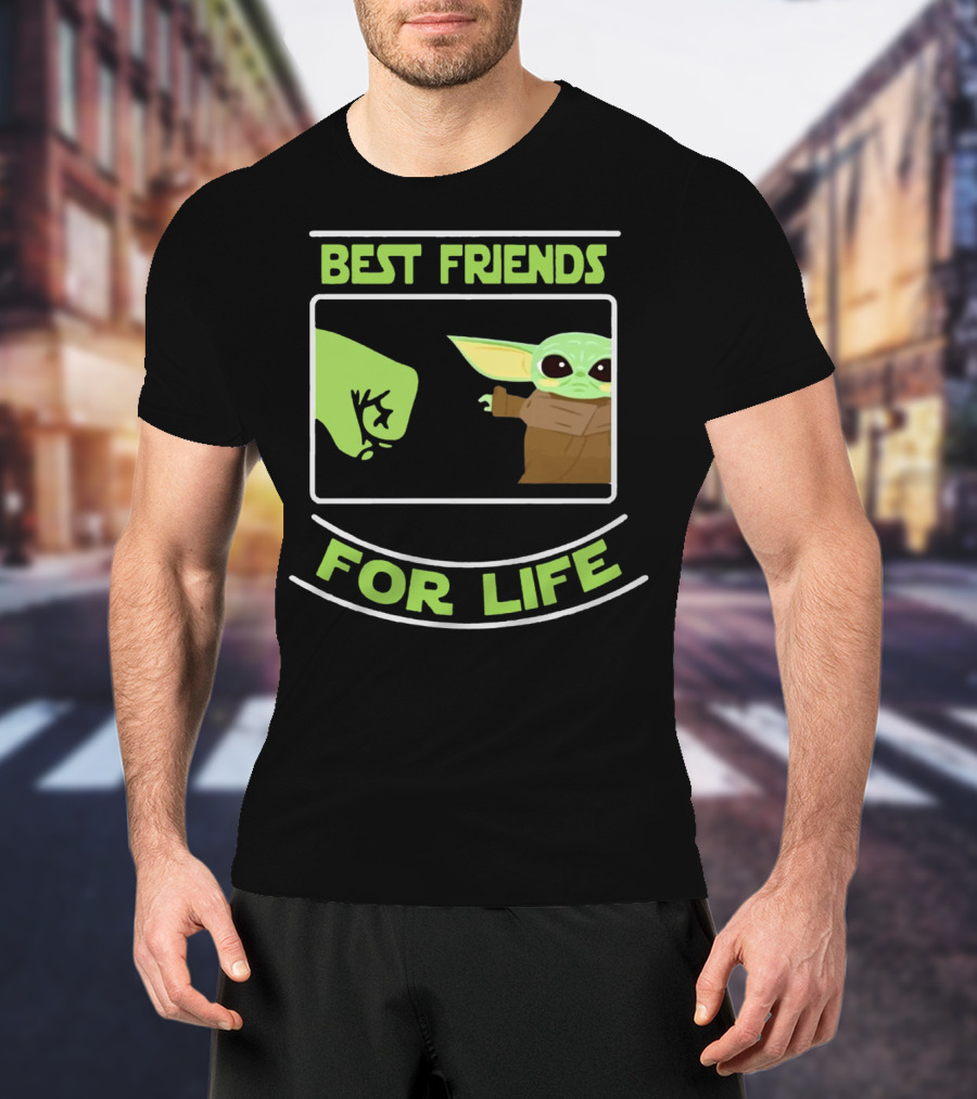 Best Friends For Life Baby Yoda Fist Bump Iconic Meme T-Shirt
