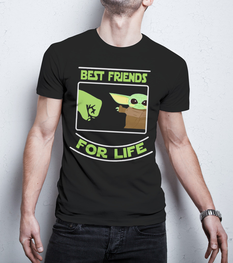 Best Friends For Life Baby Yoda Fist Bump Iconic Meme T-Shirt