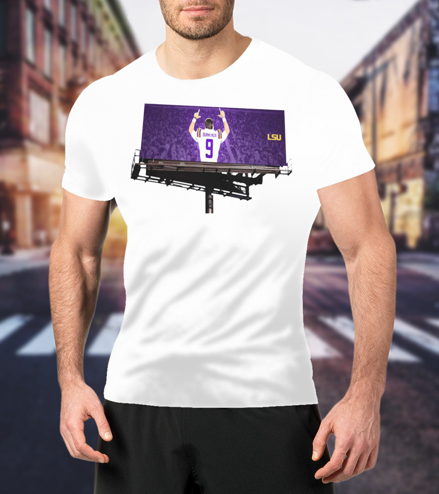 Joe Burreaux LSU Tigers Number 9 Football Fan Spirit T-Shirt