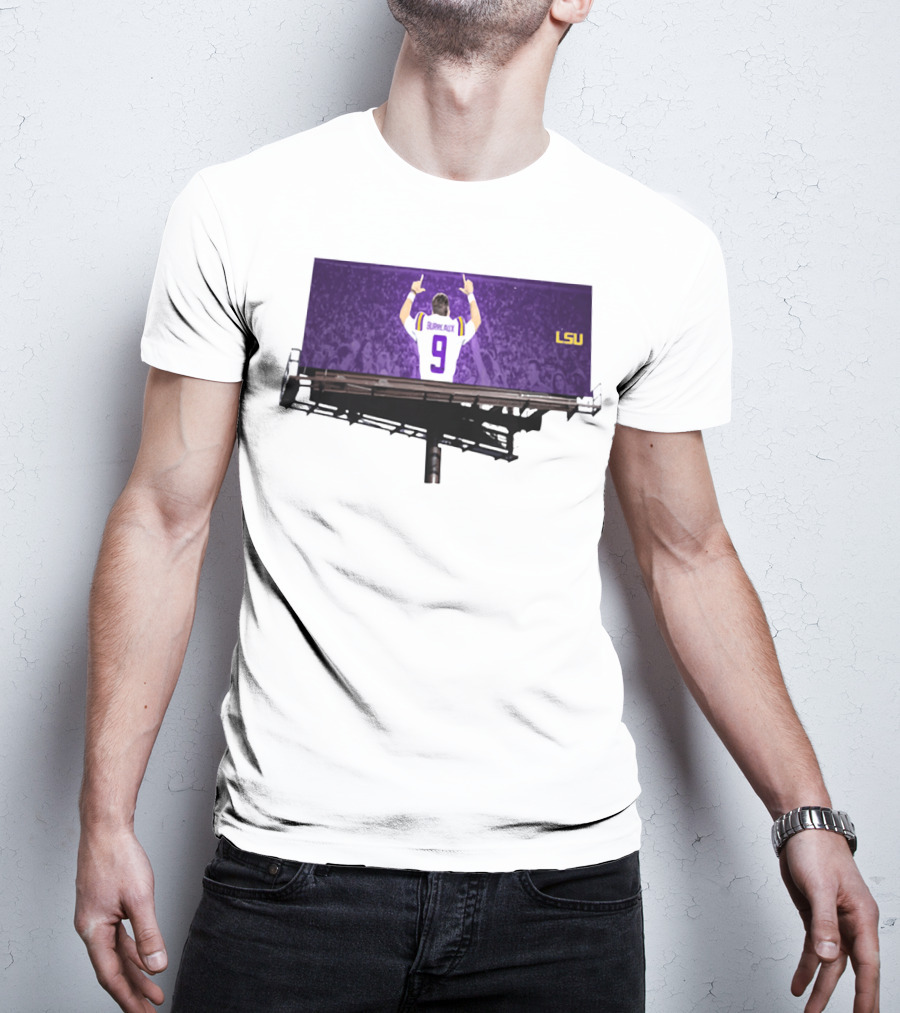 Joe Burreaux LSU Tigers Number 9 Football Fan Spirit T-Shirt
