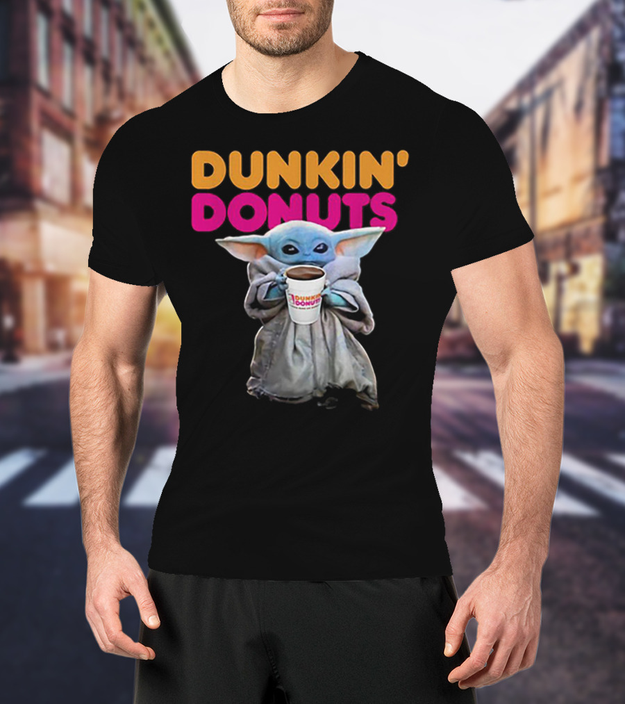 Dunkin' Donuts Baby Yoda Star Wars Coffee Cup T-Shirt