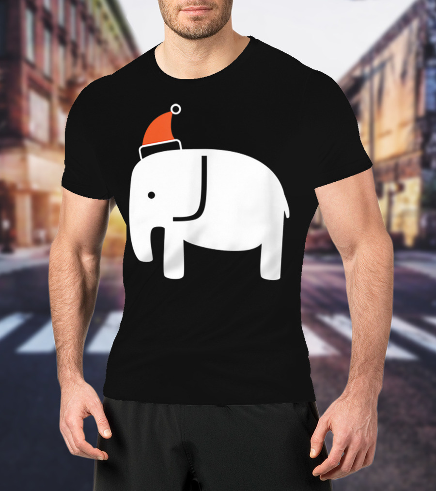 White Elephant Santa Hat Christmas T-Shirt