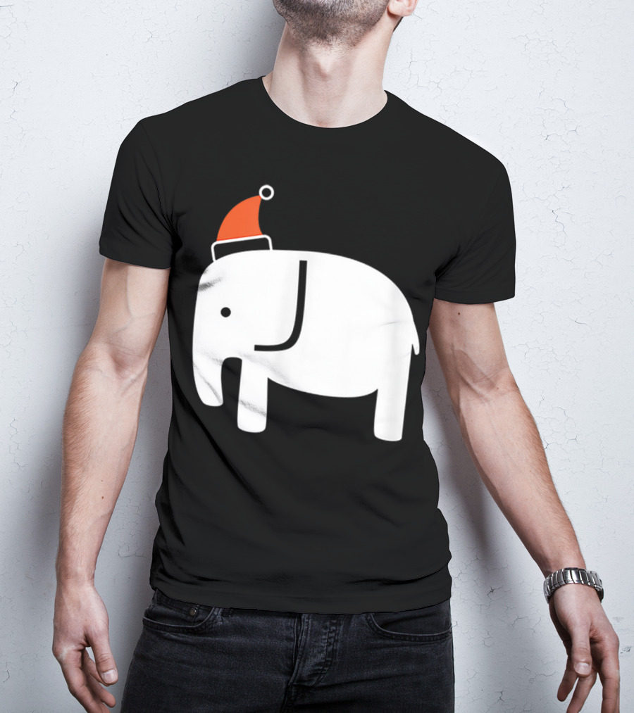 White Elephant Santa Hat Christmas T-Shirt