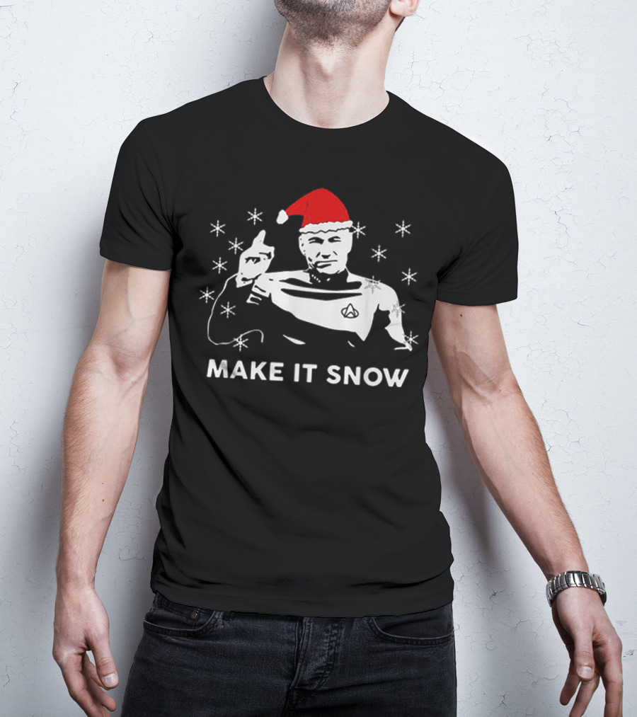 Star Trek Santa Make It Snow Christmas T-Shirt