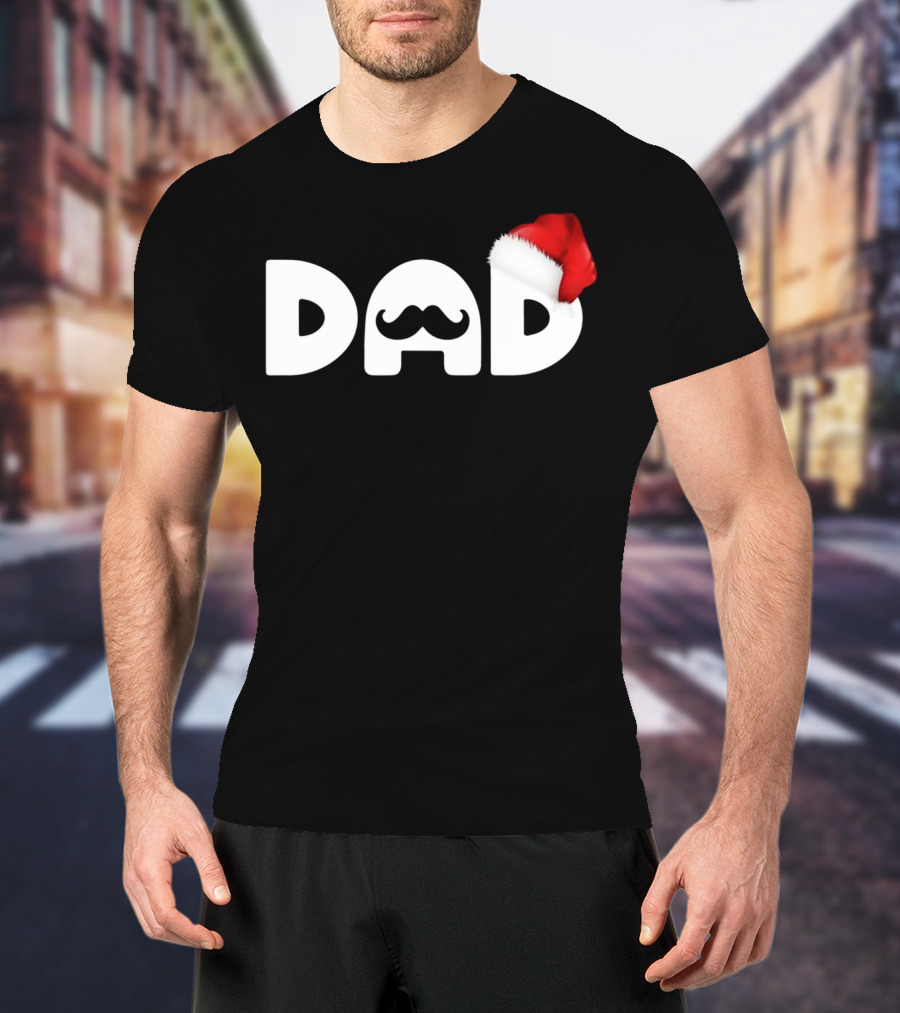 Dad Moustache Santa Hat T-Shirt