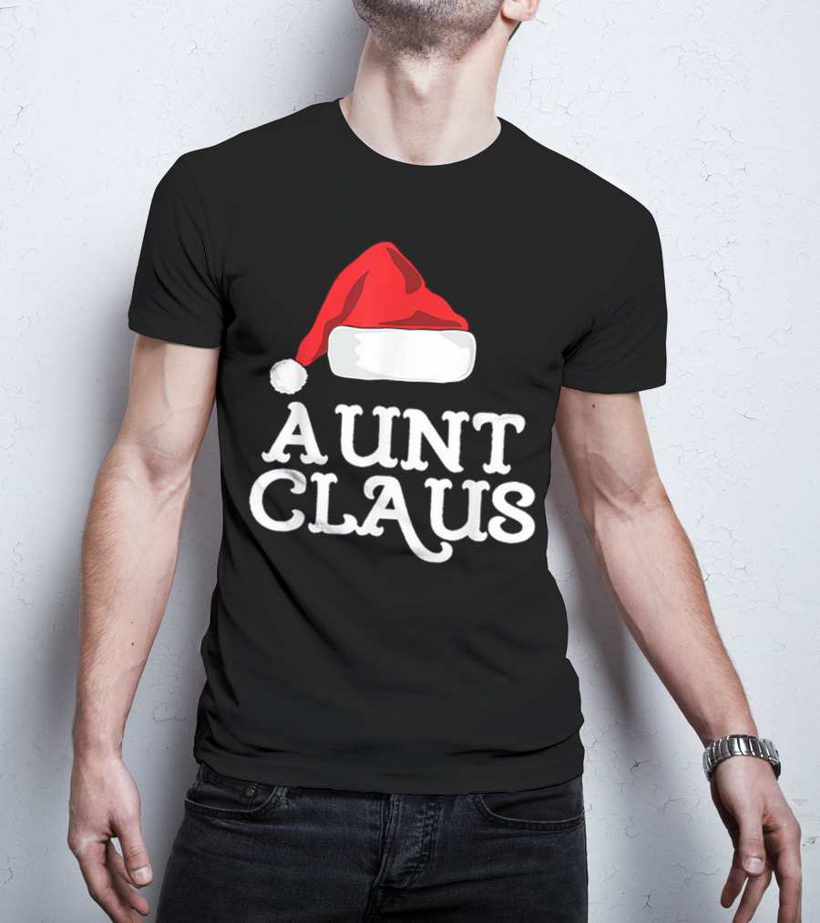 Aunt Claus Christmas Santa Hat Family Group T-Shirt