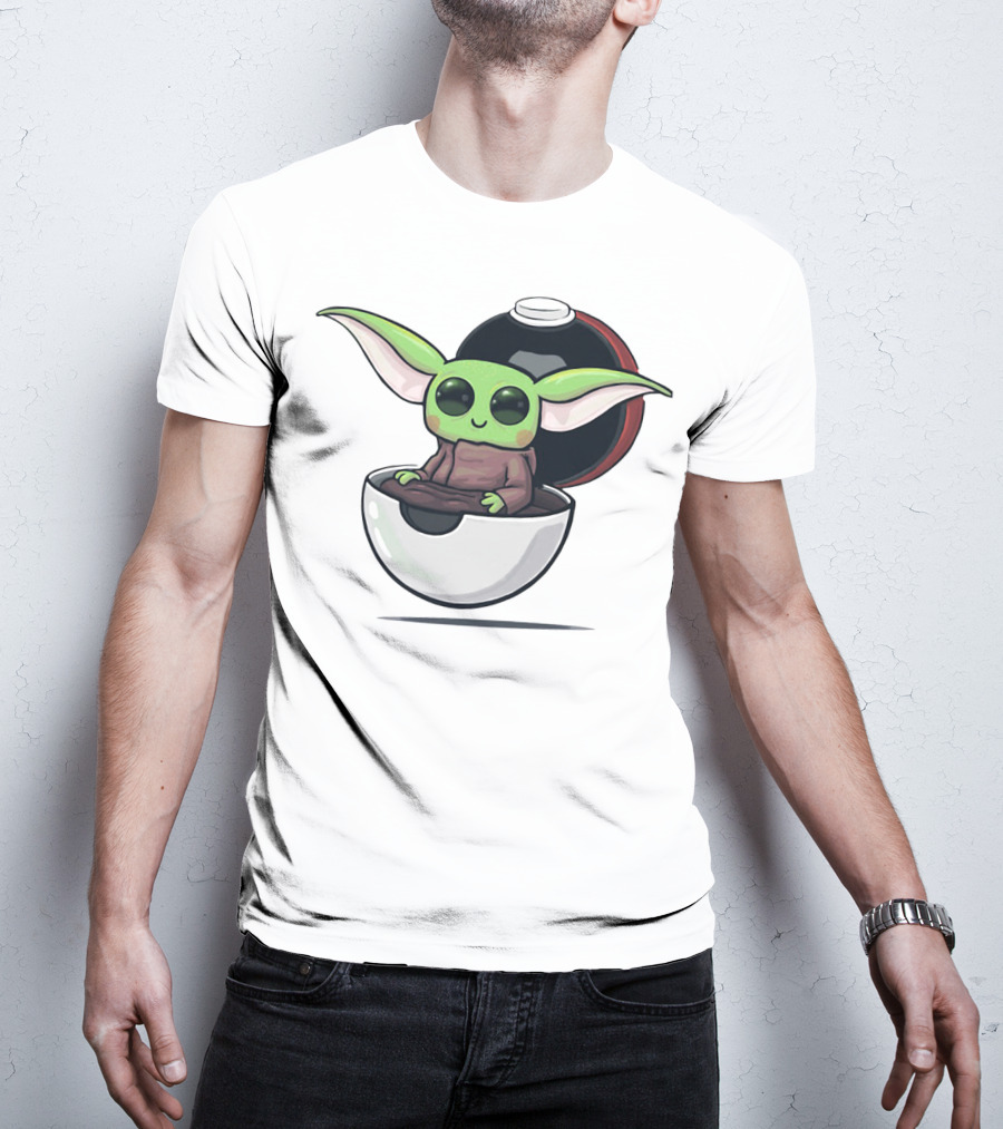 Baby Yoda Grogu In Pokéball Crossover T-Shirt