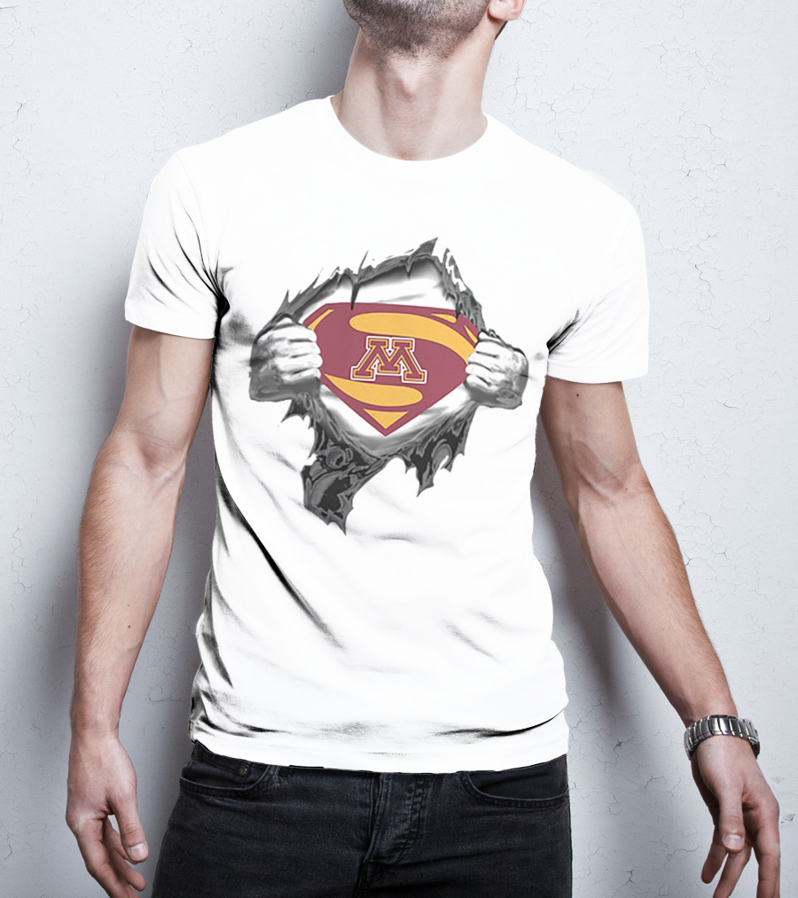 Minnesota Golden Gophers Superhero Symbol Inside Reveal T-Shirt