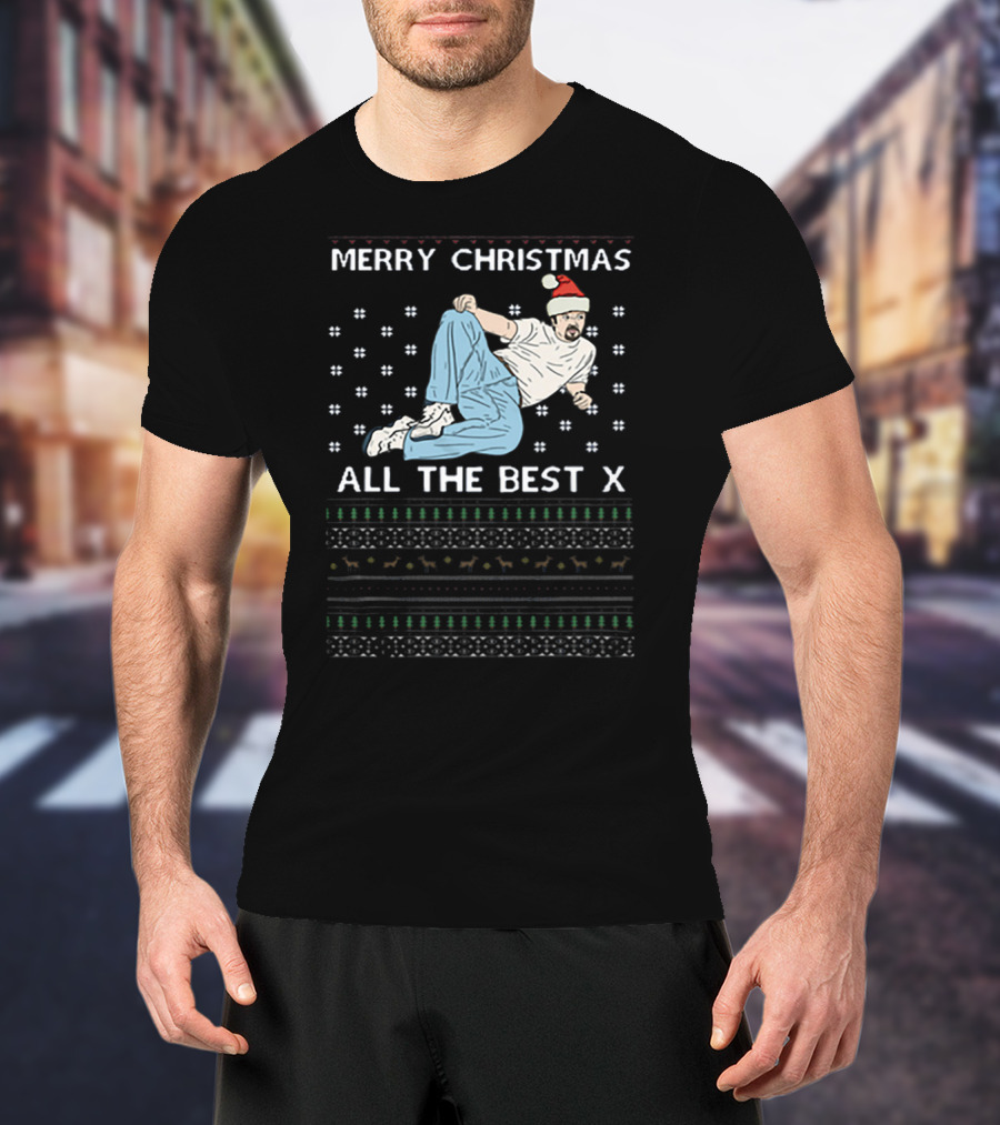 Merry Christmas All The Best X David Brent Festive Dance Santa Hat T-Shirt