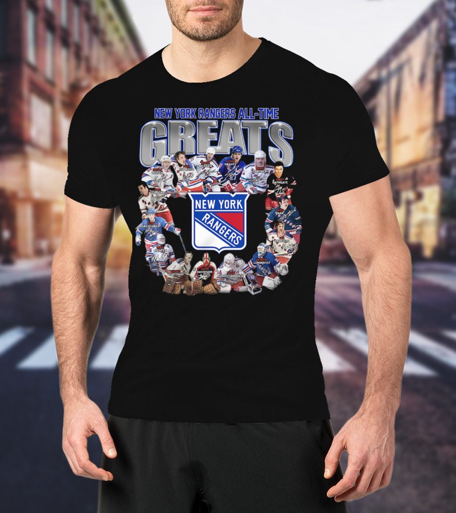 New York Rangers All-Time Greats Legends And Signatures T-Shirt