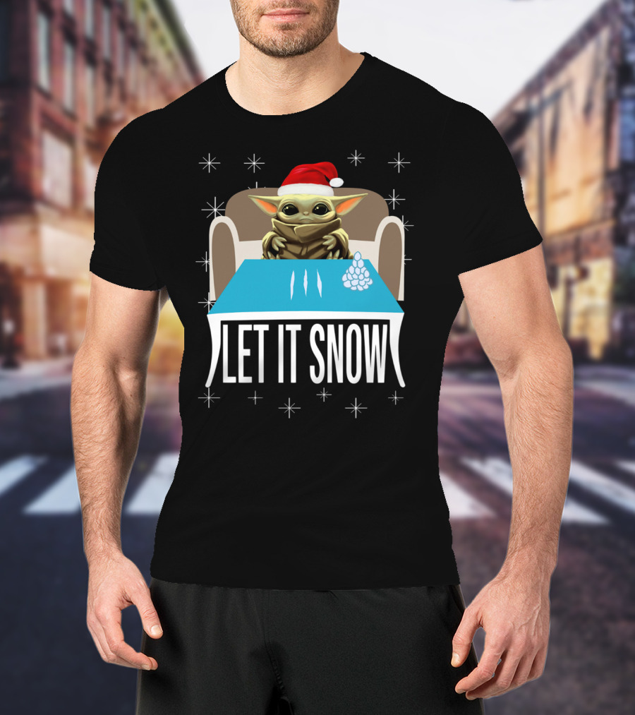 Santa Baby Yoda Let It Snow Holiday T-Shirt