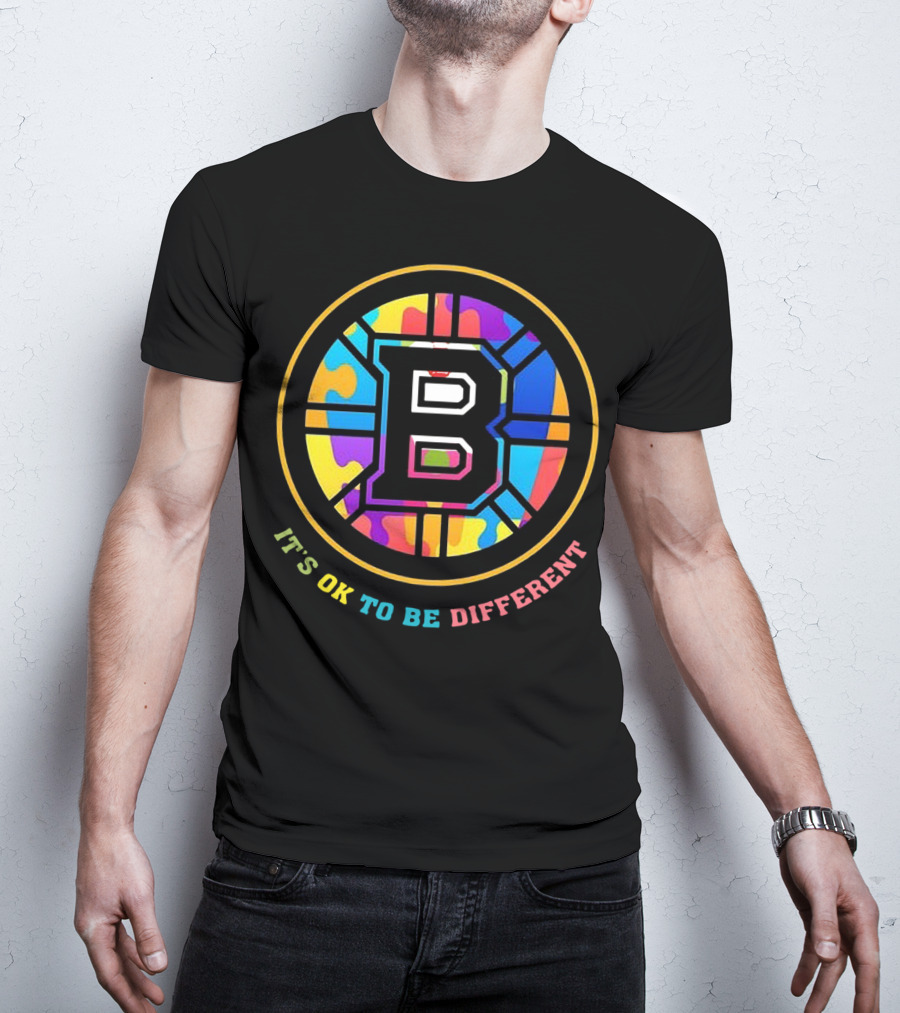 Boston Bruins It's OK To Be Different Rainbow T-Shirt