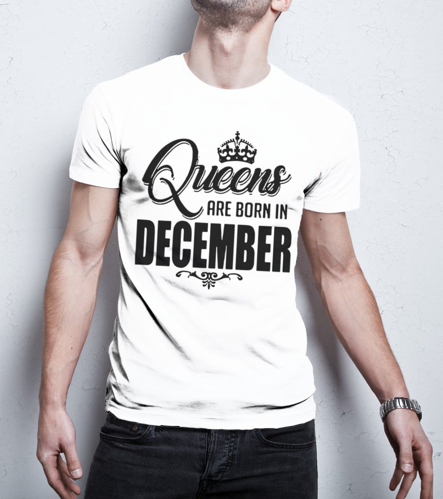 Queens Are Born In December Crown T-Shirt