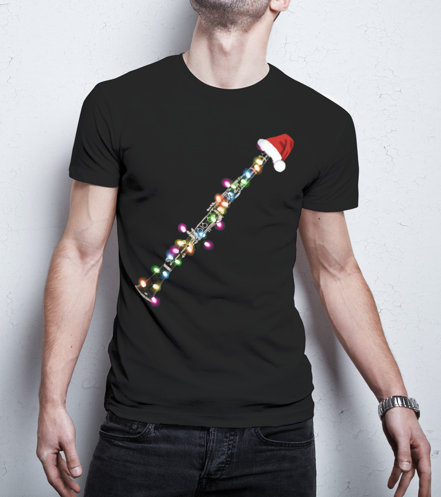 Santa Clarinet With Christmas Lights T-Shirt