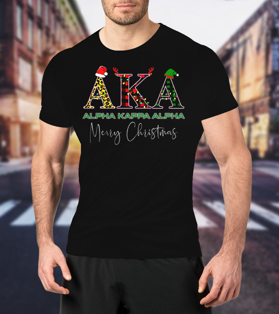 AKA Alpha Kappa Alpha Merry Christmas Holiday T-Shirt