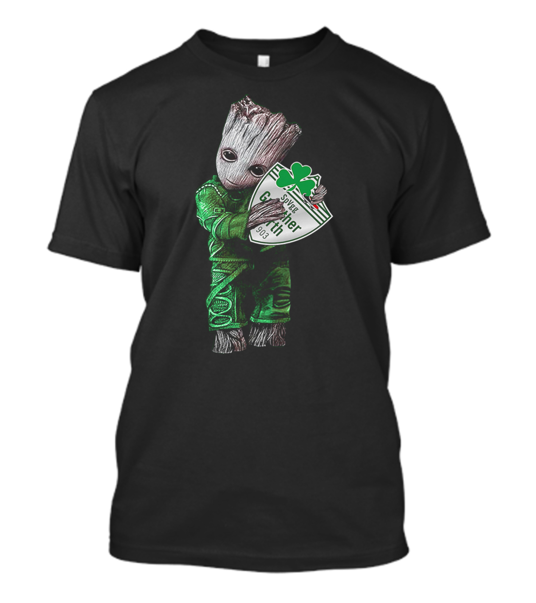 Baby Groot Hugging SpVgg Greuther Fürth Logo 1903 Football Club Emblem T-Shirt