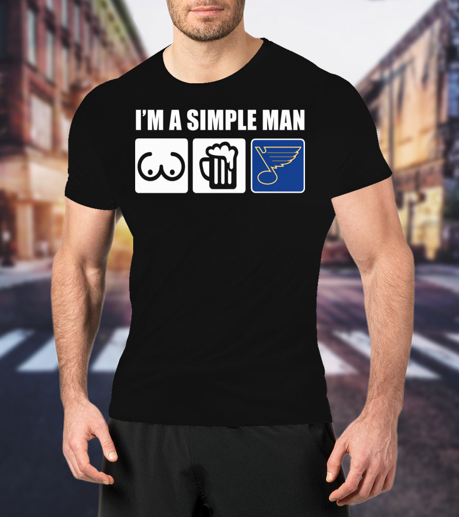 I'm A Simple Man Beer Blue T-Shirt