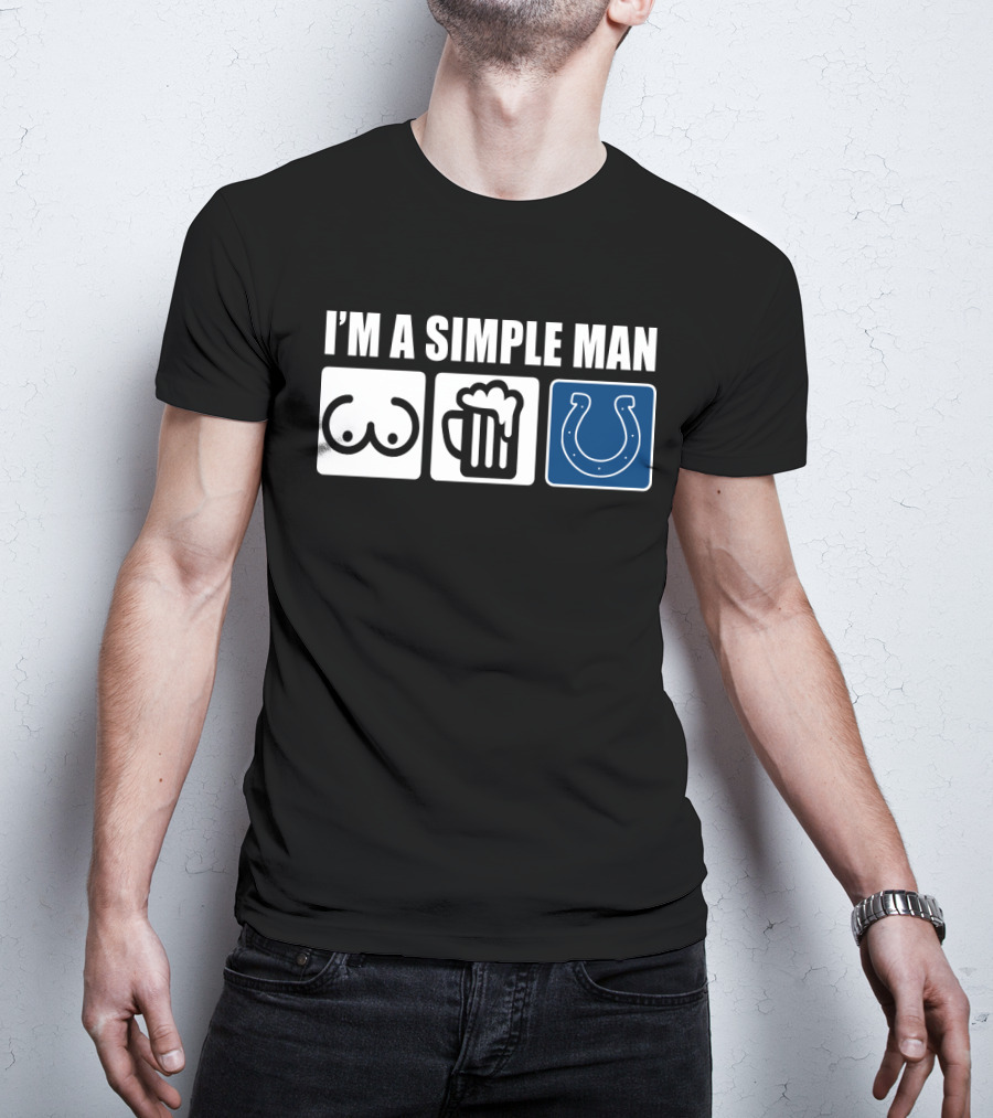 I'm A Simple Man Beer Colts Horseshoe T-Shirt