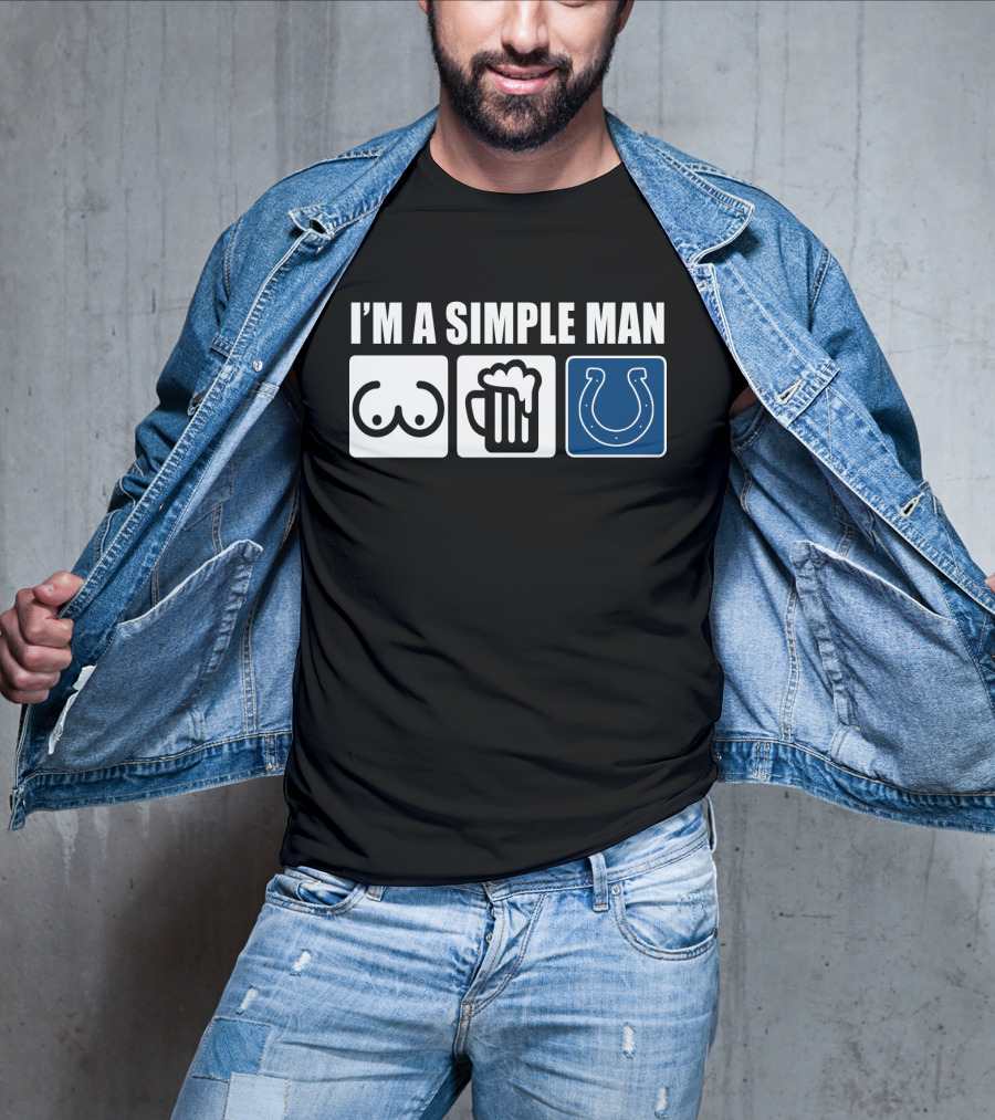 I'm A Simple Man Beer Colts Horseshoe T-Shirt