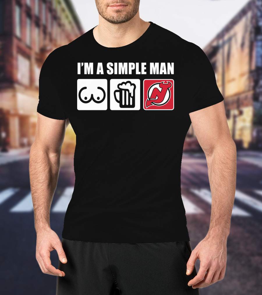 I'm A Simple Man Beer New Jersey Devils T-Shirt