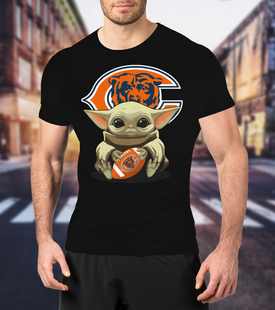 Baby Yoda Chicago Bears Football T-Shirt