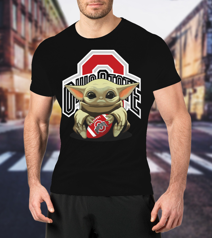 Ohio State Baby Yoda Football T-Shirt