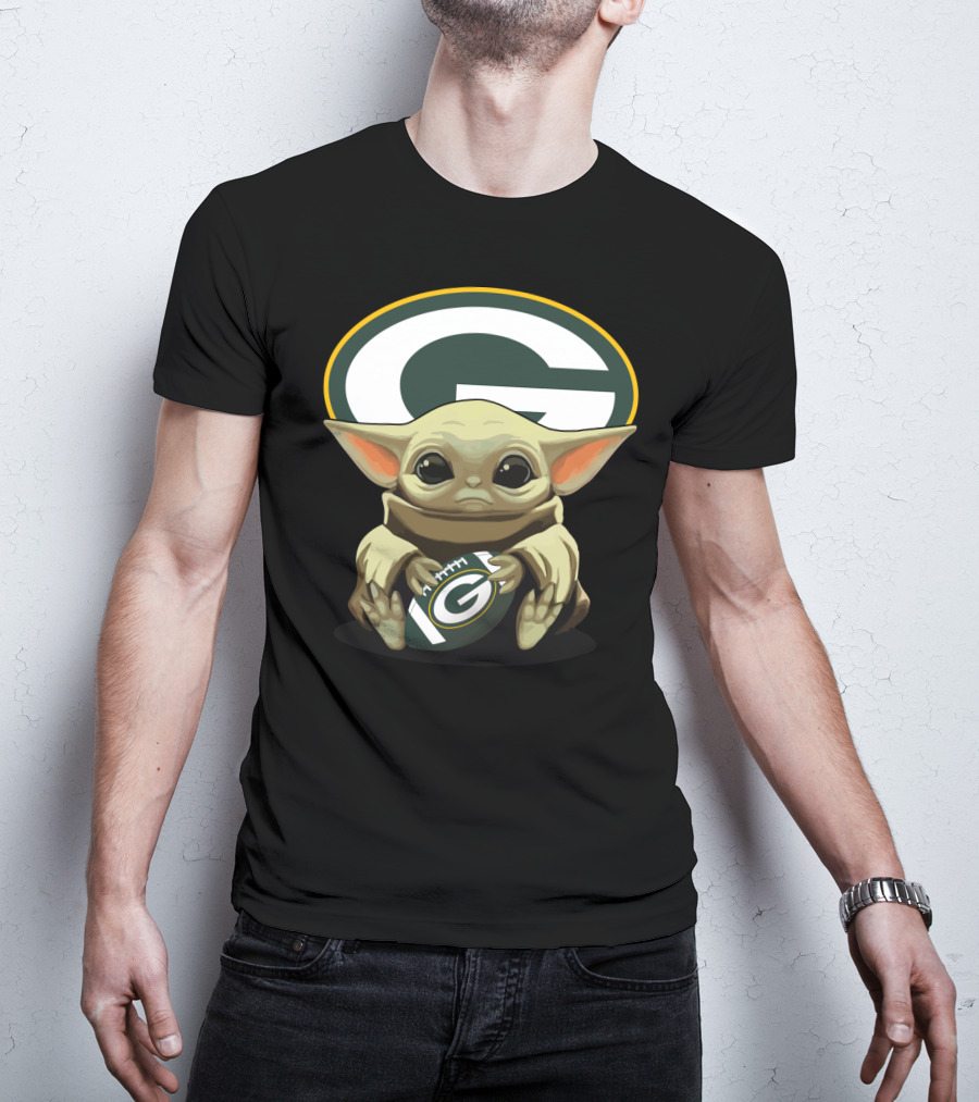 Yoda Baby Green Bay Packers Football T-Shirt