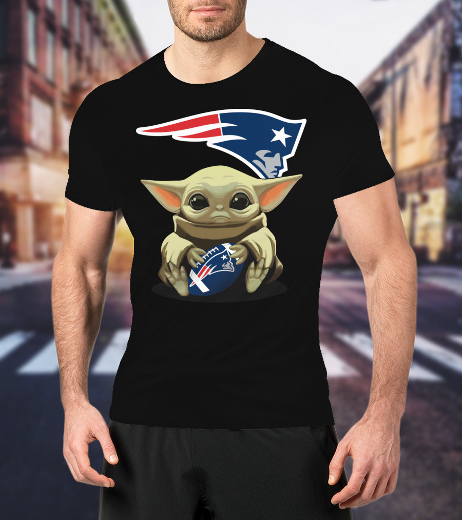 Yoda Baby Patriots Football Star Wars Crossover T-Shirt
