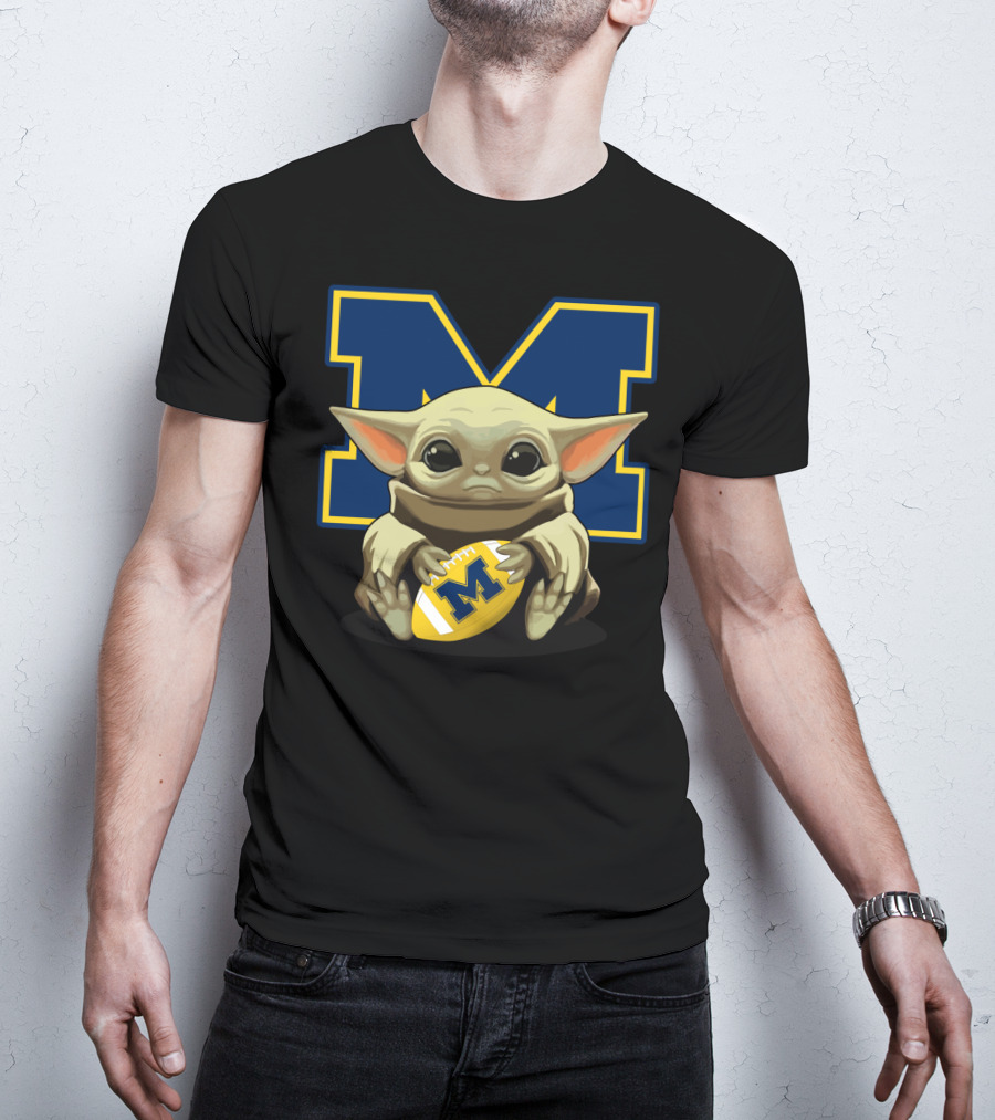 Yoda Baby Michigan Wolverines Football T-Shirt