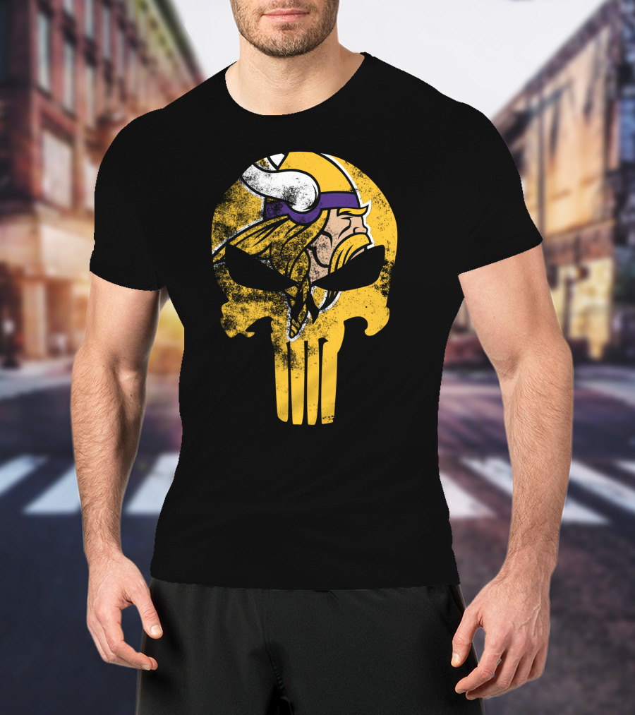 Vikings Skull Punisher Crossover T-Shirt