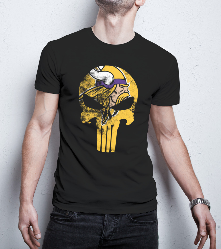 Vikings Skull Punisher Crossover T-Shirt