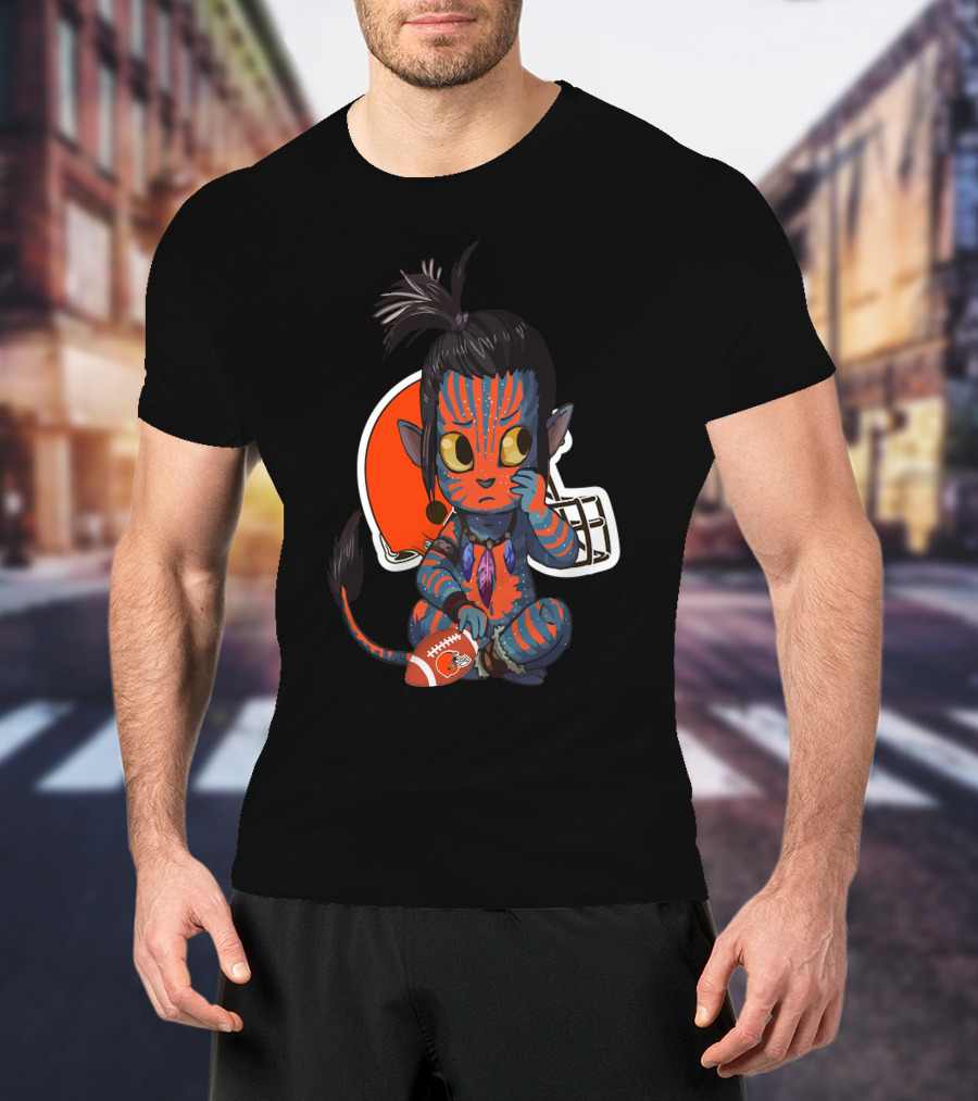 Avatar Browns Alien Creature With Football And Helmet T-Shirt