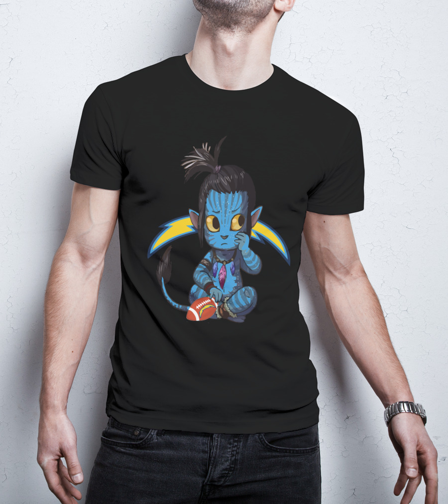 Avatar Chargers Football Creature With Lightning Bolt Background T-Shirt
