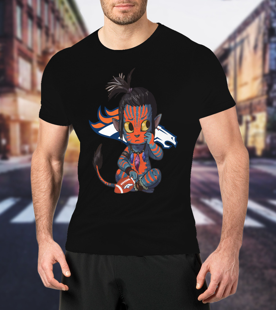 Avatar Broncos Chibi With Denver Broncos Logo And Football T-Shirt